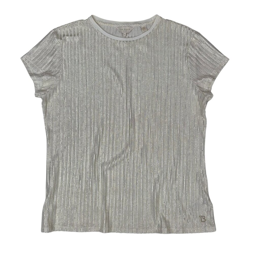 TED BAKER  Catrino Fitted Metallic Tee In Gold Size 5